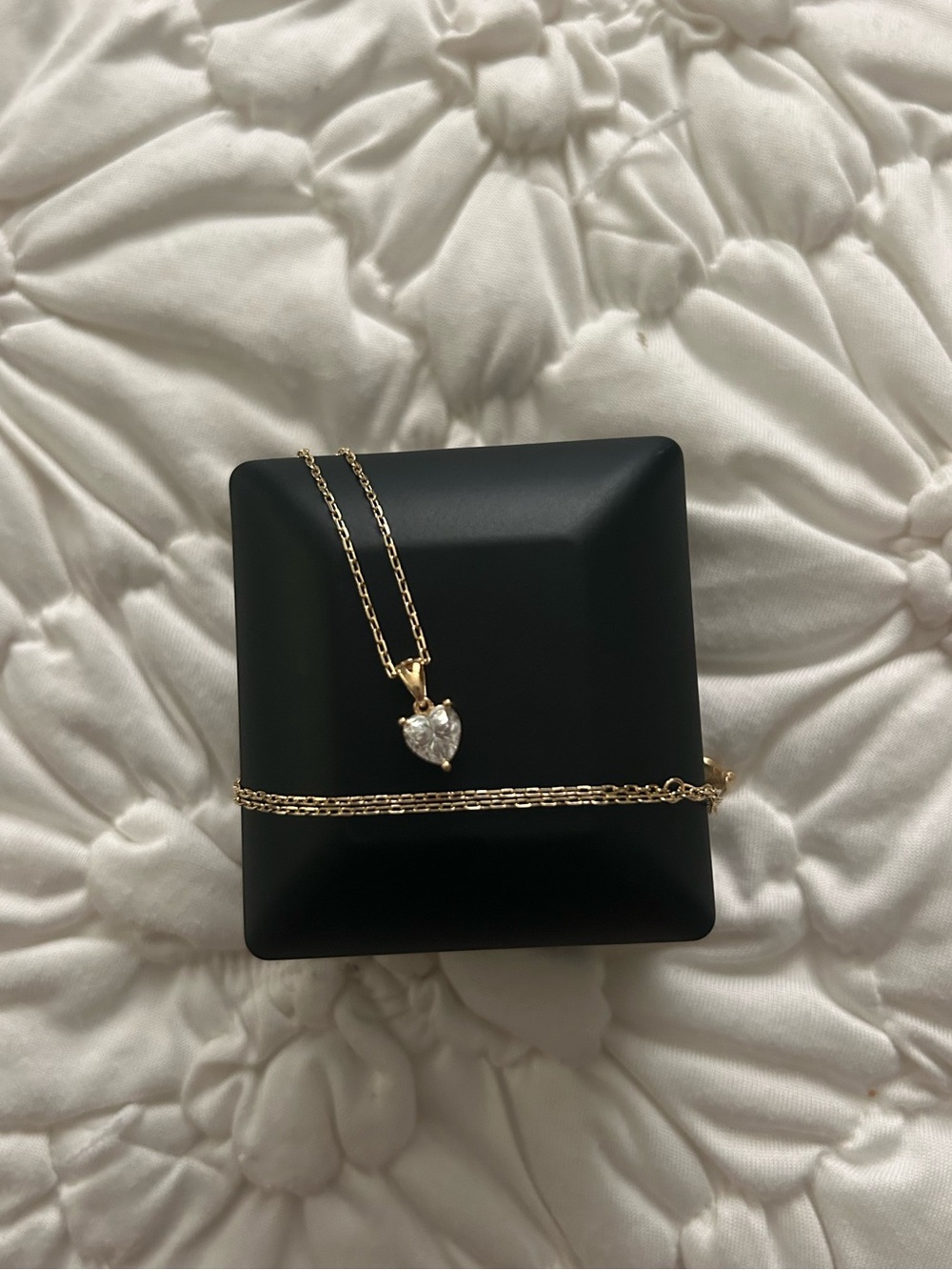 Heart cut diamond necklace